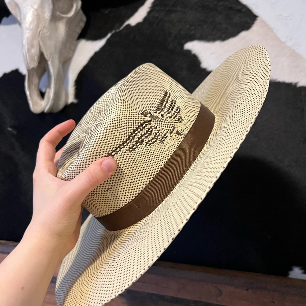 Stylish Beige and Brown Woven Hat